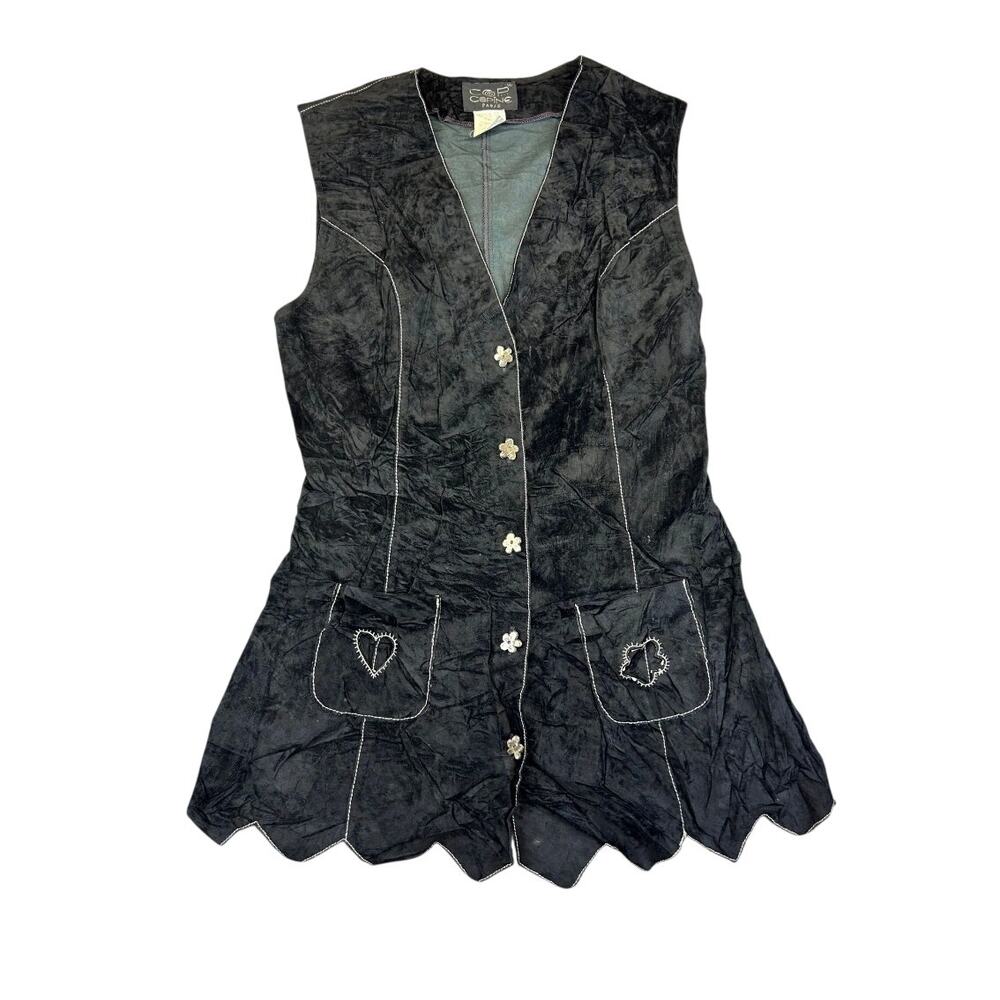 $250 Vintage Y2K 2000's Cop Copine Paris Microsuede Tunic Vest S